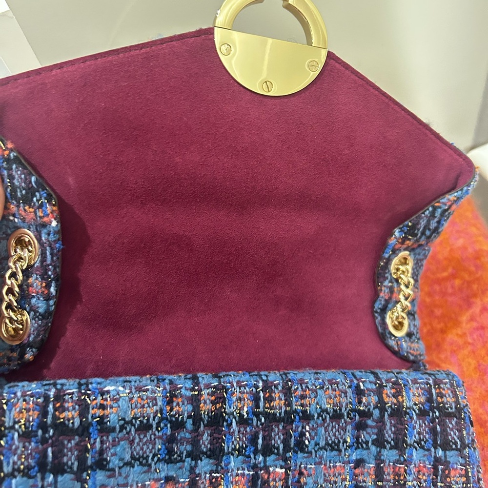 SANDRO YZA Tweed Shoulder Bag in Blue - Picture 10 of 13